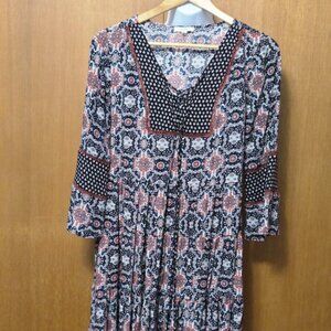 488. KORI America Size Small Boho Mini Dress Festival Dress